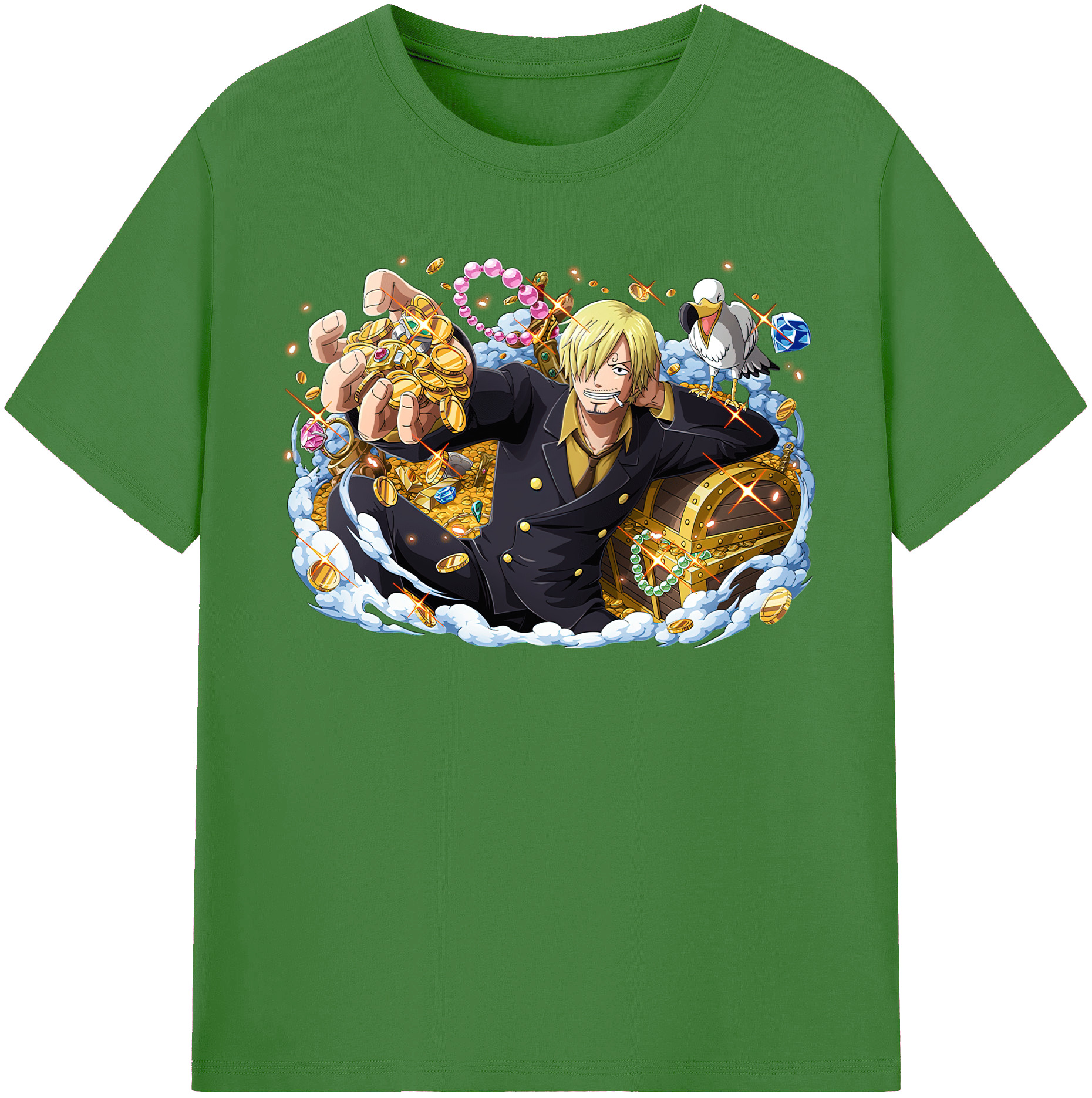 （画像用） ワンピース サンジ ONE PIECE Sanji レディースカジュアルプリントTシャツ（綿100％）